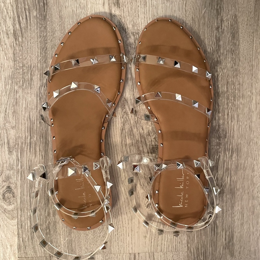 Clear Studded Sandals